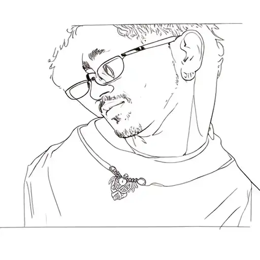 A Man Wearing Glasses And A Necklace