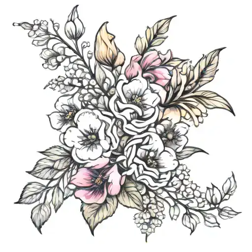 Birth Flower Bouquet January May September Birth Flower