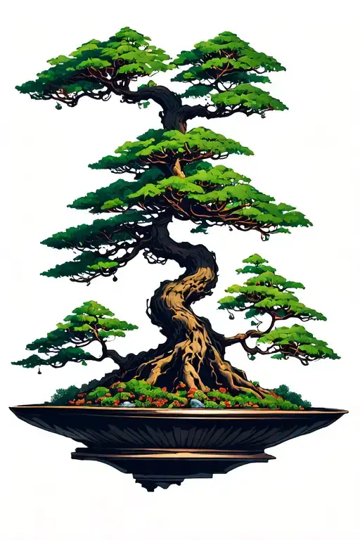 Bonsai Tree In Space Elements