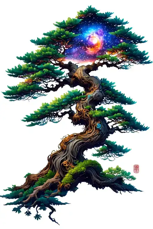 Galaxy In A Bonsai Tree