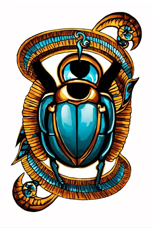 Scarab Holding The Eye Of Horus