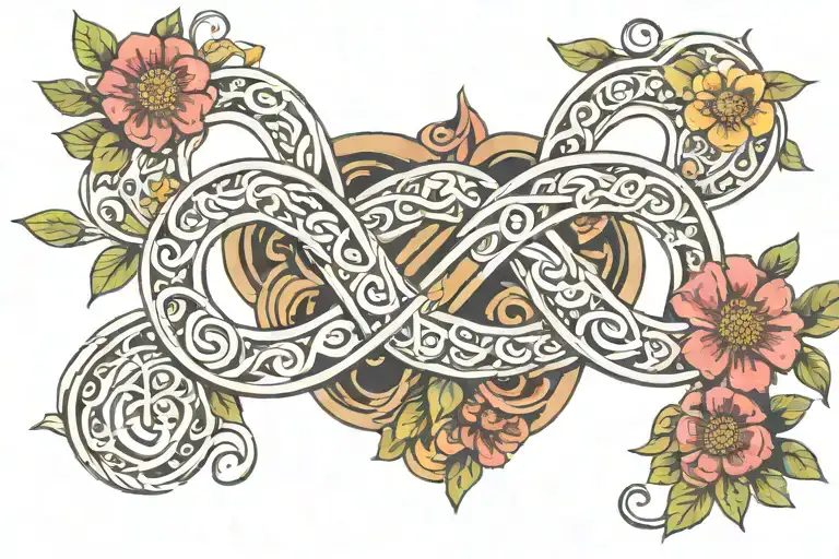 Infinity Symbol Made With Flowers Intertwined