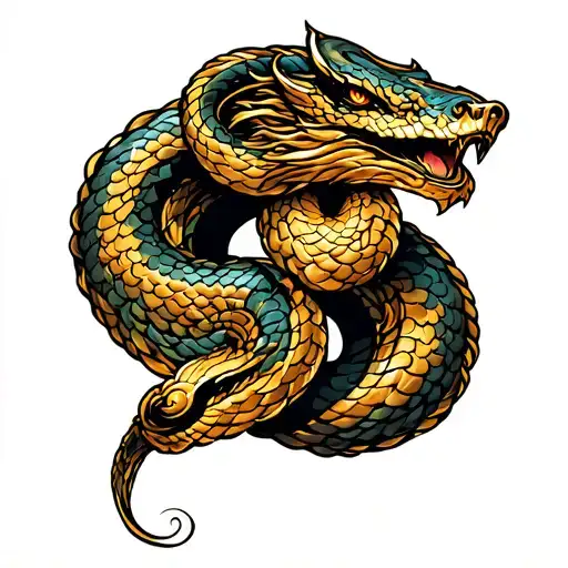 Golden Serpent Coiled