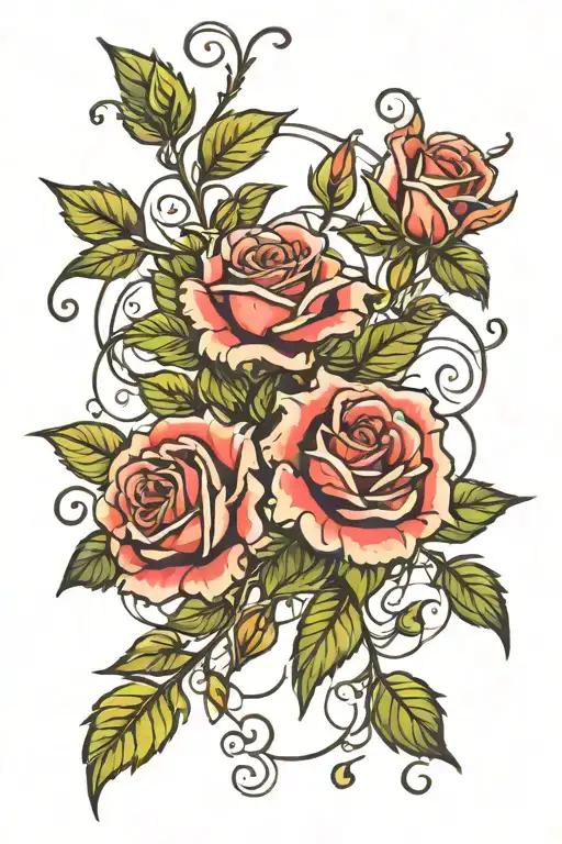 Roses And Vines Surrounding