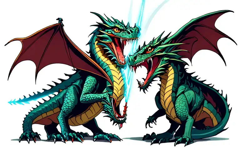 Star Wars And A Dragon Fighting Each Other