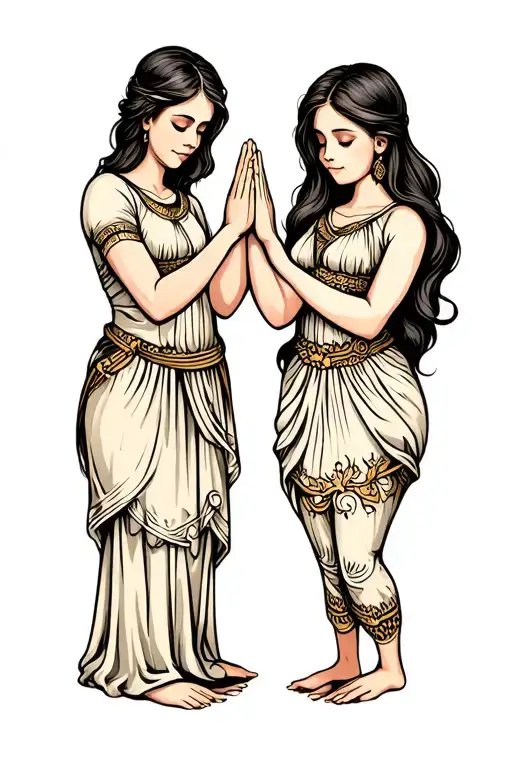 Family Holding Hands Praying