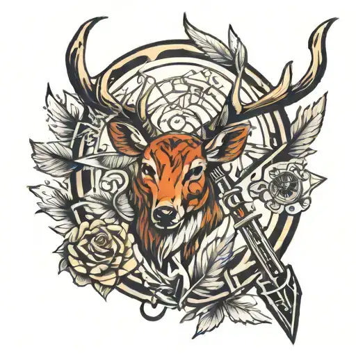 Buck Skill And Arrow Piercing