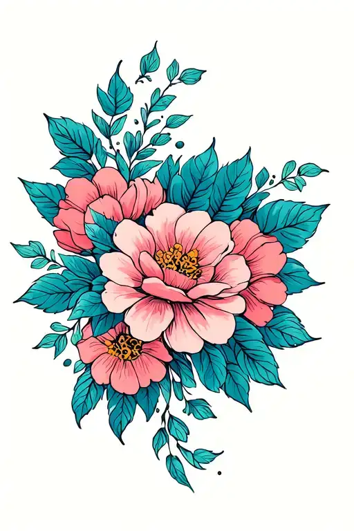 Floral Pattern For Spine