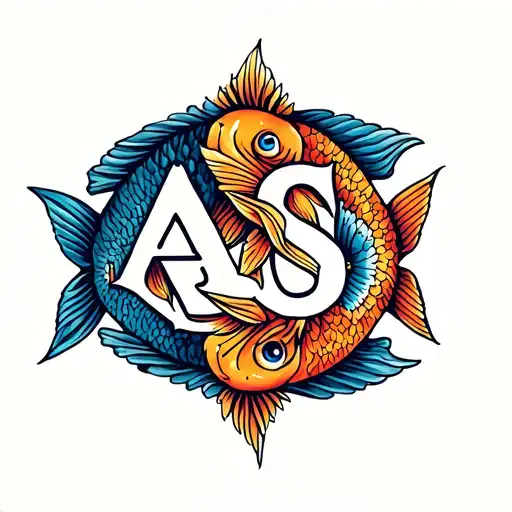 2 Fish With Letters A And S