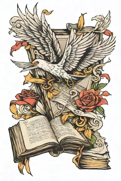 Book With Torn Pages Flying