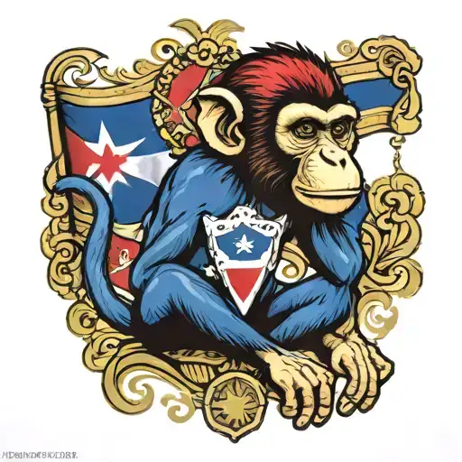 Monkey Dominican Republic Flag Incorporated