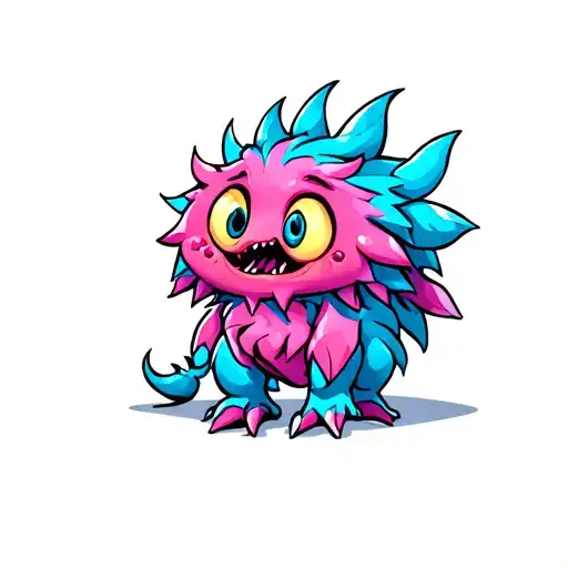 Cute Pink And Blue Monster