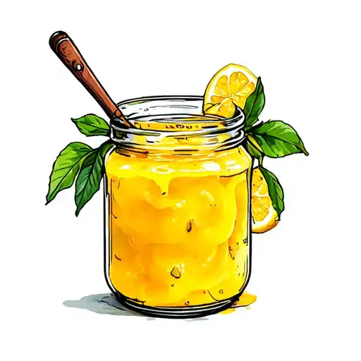Lemon Curd Jar Filled