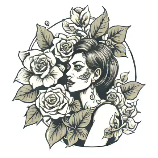 Mom With Flowers Growing