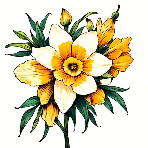 Cosmos And Daffodil