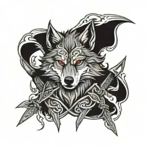 Wolf Face Warrior Wielding A Sword