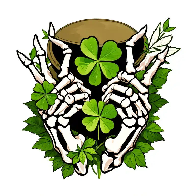 Best Buds Skeleton Hands Pot Leaf Clovers