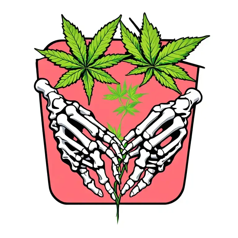 Best Buds Skeleton Hands Pot Leaf