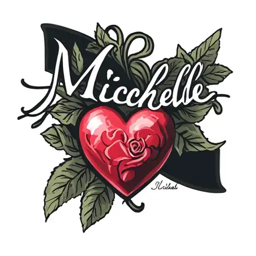 The Name Michele With A Heart