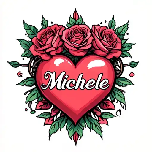 The Name Michele With A Heart