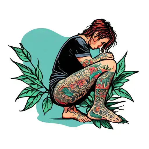 Leg Cancer Tattoo With A Person