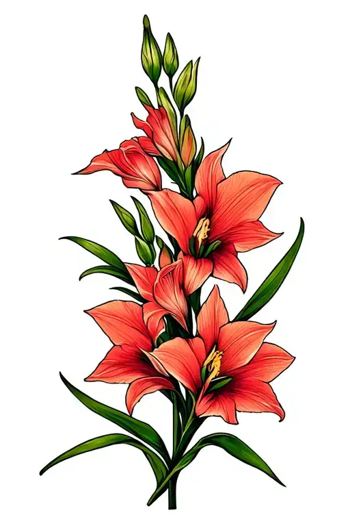 Gladiolus Flower Intertwined