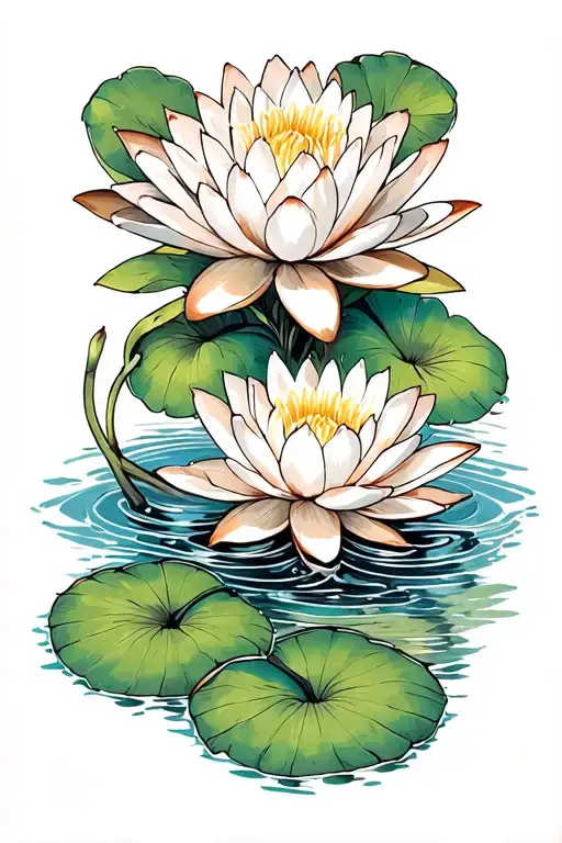Water Lily Intertwined