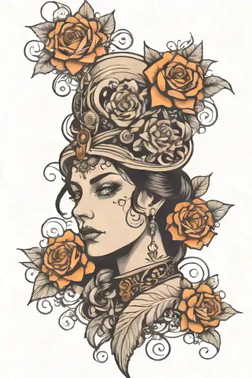 Piesces Woman Head Surrounded