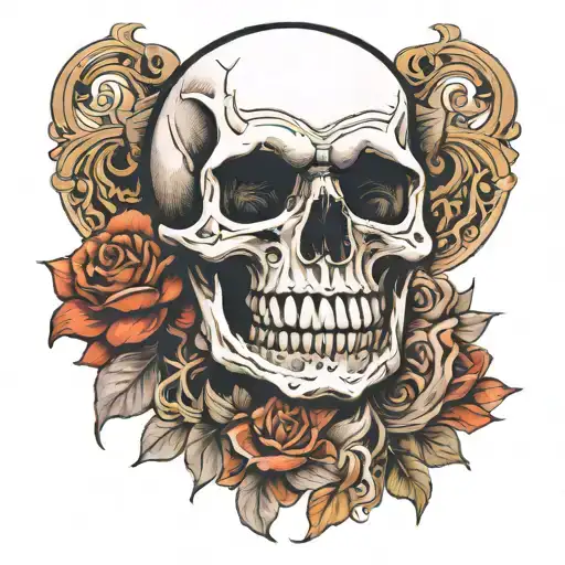 Half Skull Half Human Body