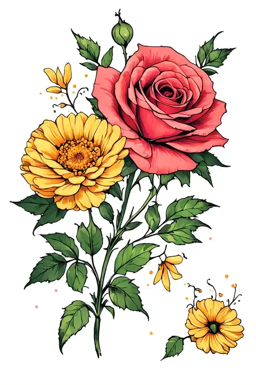 Marigold Cosmos Rose Libra