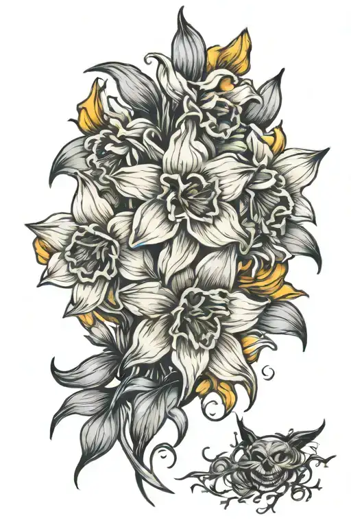 Daffodils And Halloween Themed