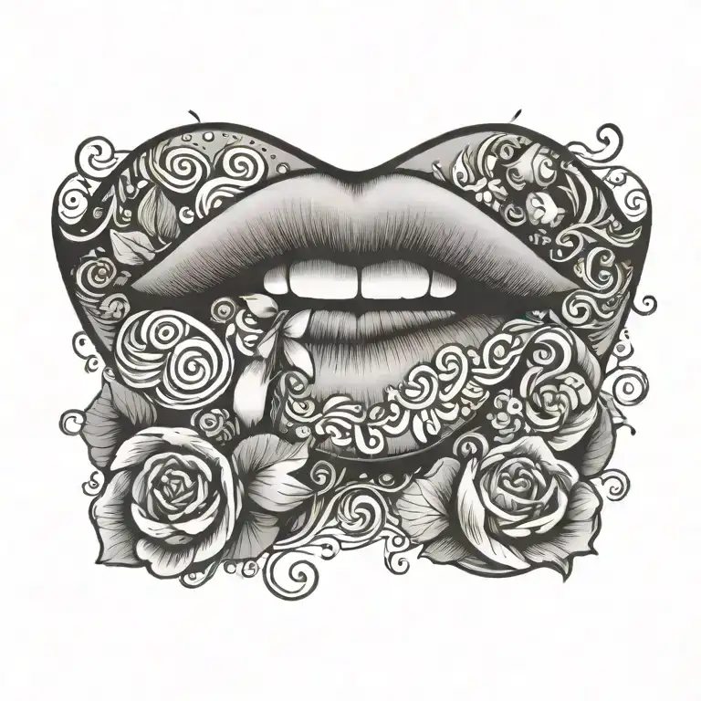 Lips With Sweets Written Underneath
