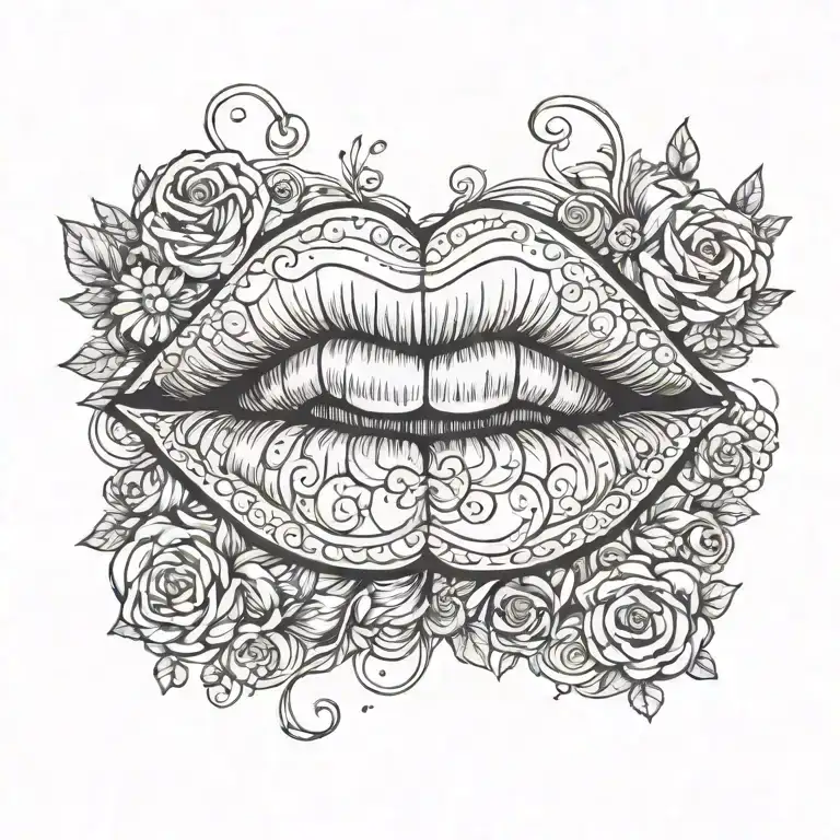 Lips With Sweets Written Underneath