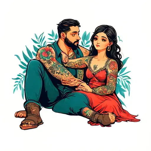 Father Daughter Sitting