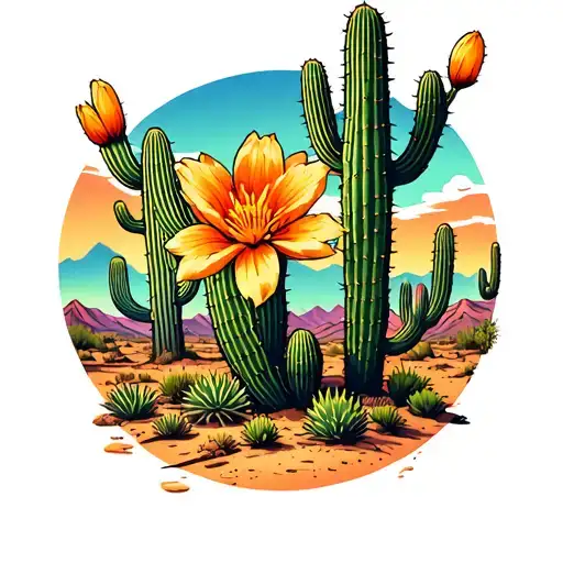 Cactus Flower Coyote Cactus Ren Desert Landscape
