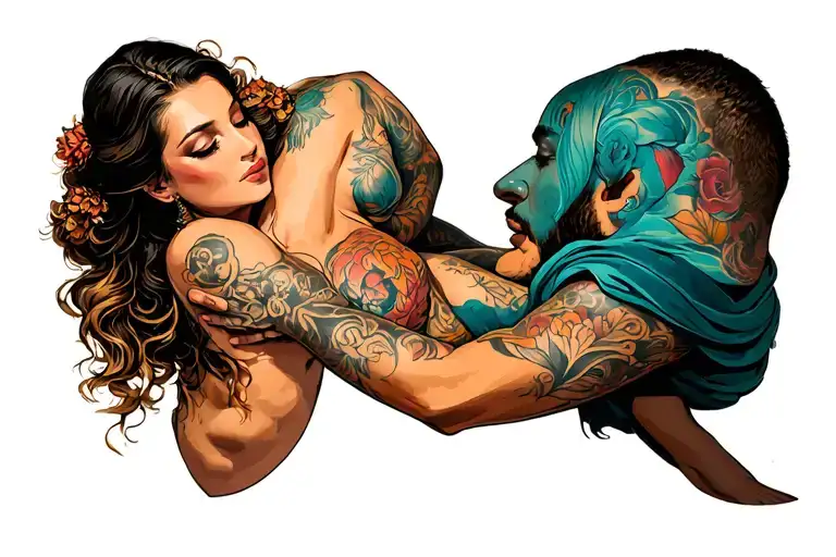 Man Holding A Woman