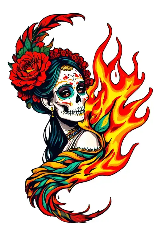 Catrina And Fire Surrounded