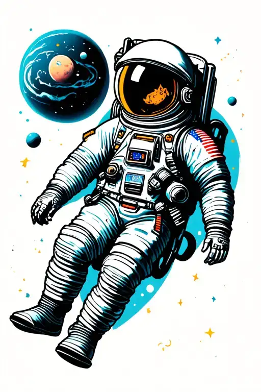 Astronaut Floating In Space