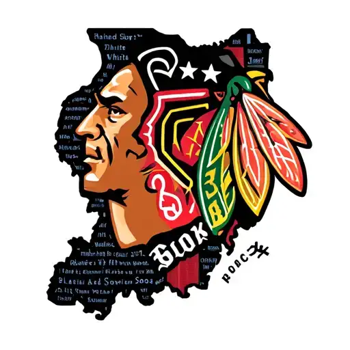 Map Of Illinois With The Chicago White Sox And Blackhawks Logos Incorporated In It
