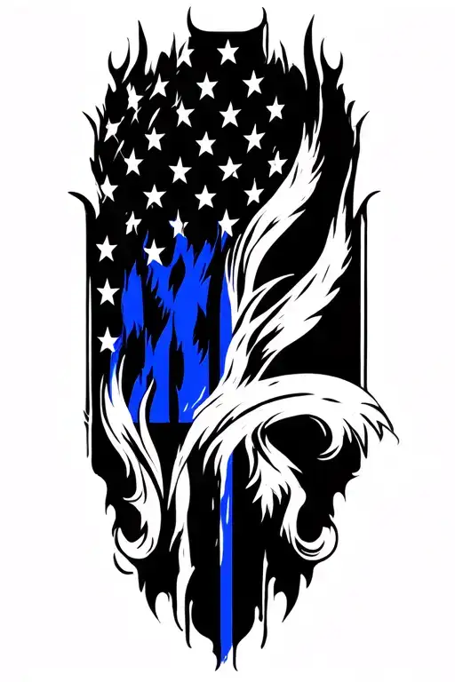 Thin Blue Line Flag Morphing