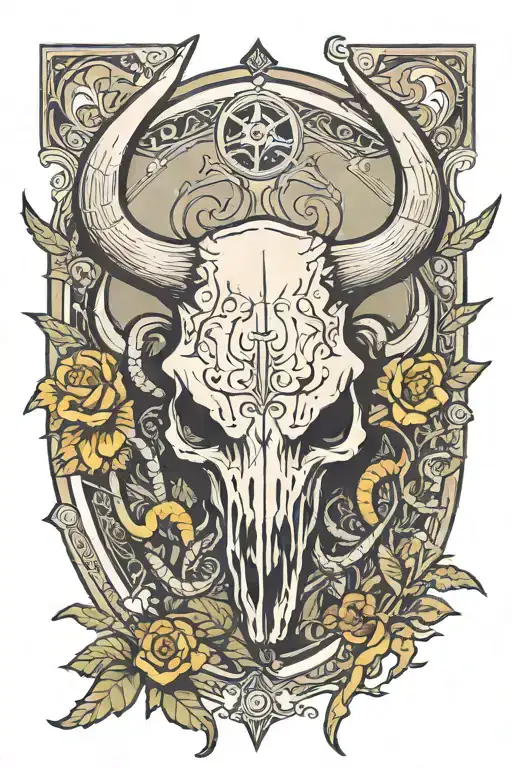 Bull Skull And Scorpion Tarot Card Lovers Tarot Card