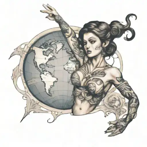 Women Atlas Holding The World