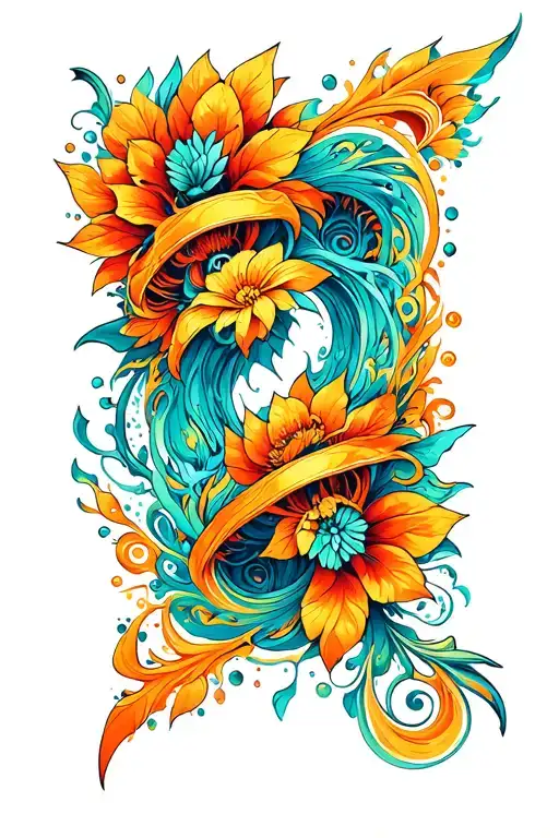 Fractal Psycheledic Theme Arm Bands On Forearm Sleeve