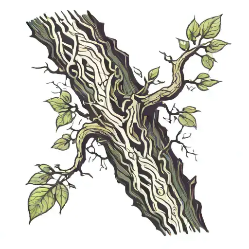 A Tree Trunk With Tree Branches With Empty Leaves On It