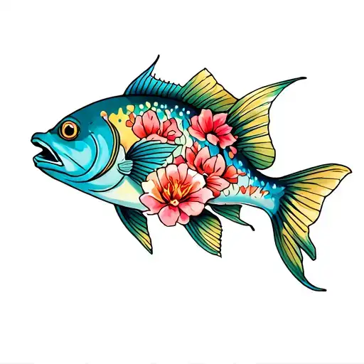 Oscar Fish And Flowers