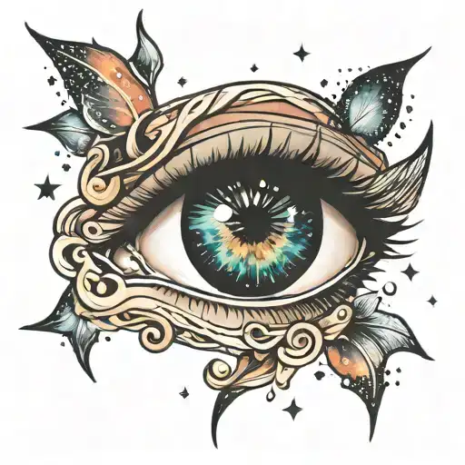 Women Eye In Galaxy Background