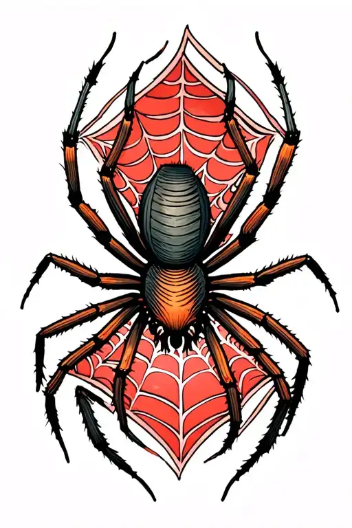 Small Spider With Web