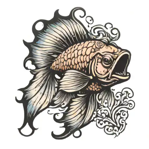 Beta Fish Swimming Gracefully