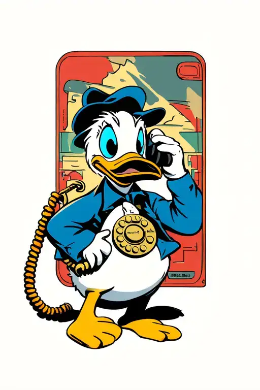 Donald Duck On The Phone Rotary Dial