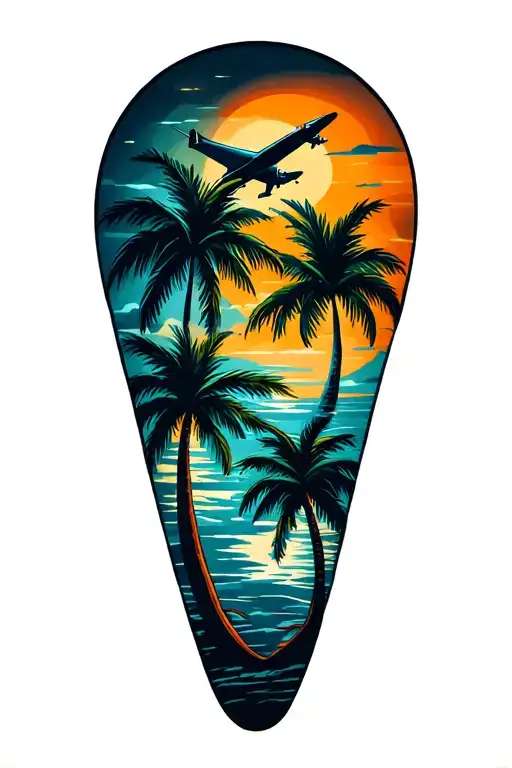 Plane Palm Trees